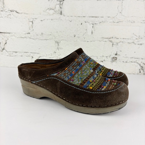 Dansko Mystique Knit Yarn Striped Open Back Heel Clogs 39 - Picture 6 of 12